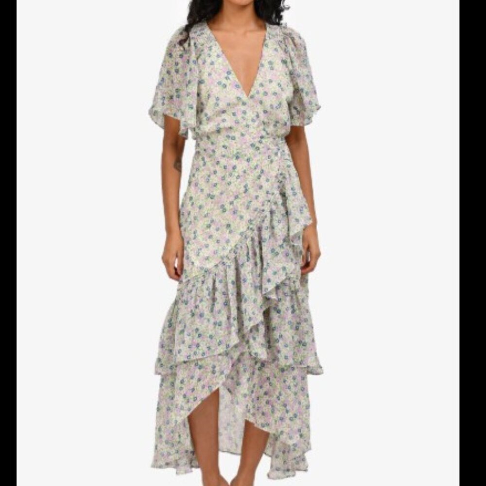 ASTR The Label Adella Floral Ruffle Midi Dress. S - Picture 4 of 9